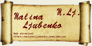 Malina Ljubenko vizit kartica